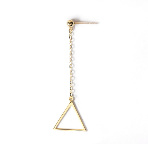 14K Asymmetrical Triangle Earrings - MOVIDA 