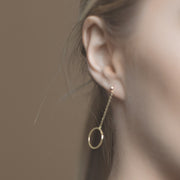14K Asymmetrical Orb Earrings - MOVIDA 